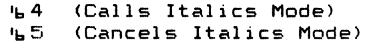 TI characters for ESC 4 and ESC 5